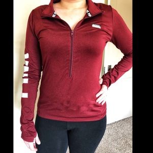 PINK Athletic Half-zip Burgundy Jacket